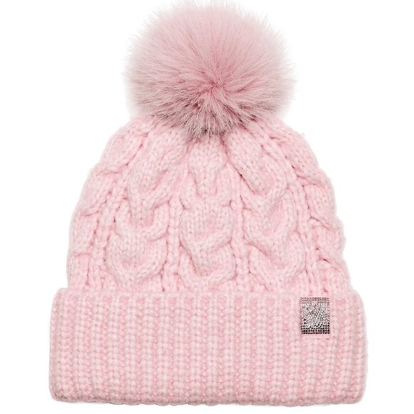 Victoria's Secret Cozy Cable-Knit Pom Beanie Ballerina Pink NWT - Picture 1 of 15
